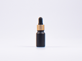 Schwarzglasflasche 10ml, mit Pipette gold